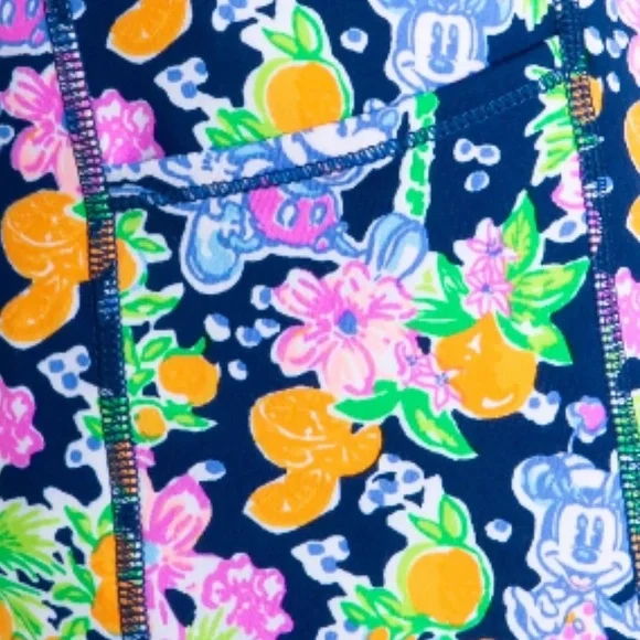 Disney and Lilly Pulitzer Weekender Mickey & Minnie Leggings S, M, - Picture 5 of 8